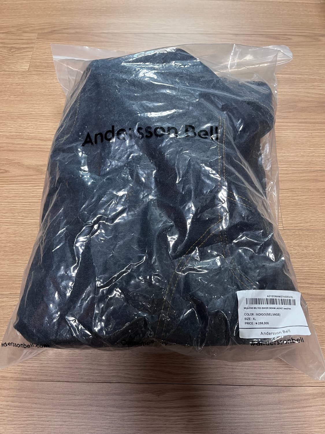 앤더슨벨 21ss 벨티드 바이커 데님 자켓 인디고 셀비지 XL 상품이미지10
