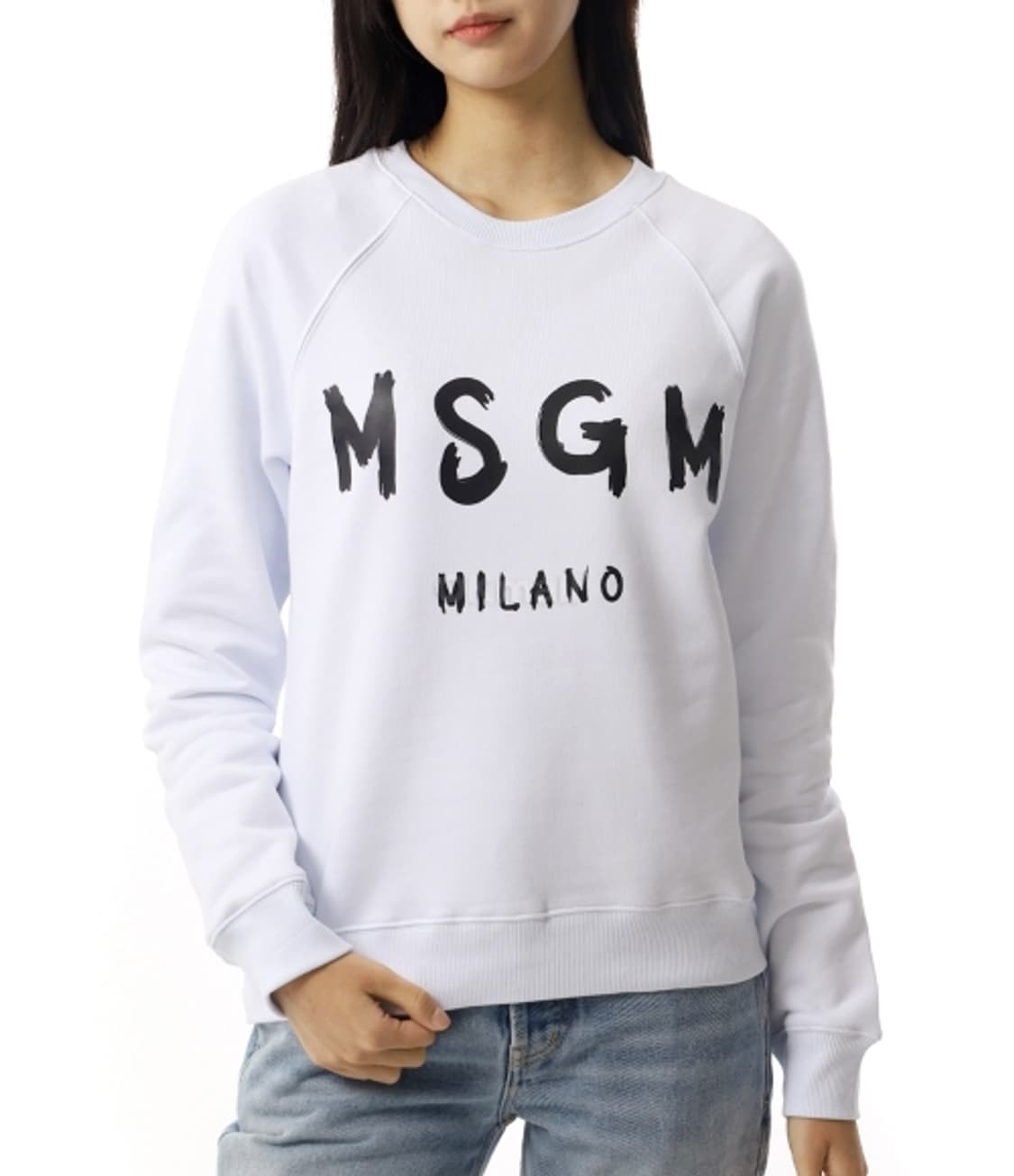 MSGM 브러쉬드 로고 코튼 크루넥 스웻셔츠 맨투맨 M 상품이미지8