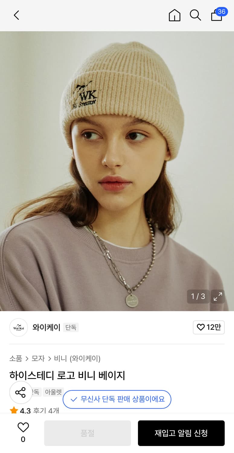 와이케이 비니 상품이미지1