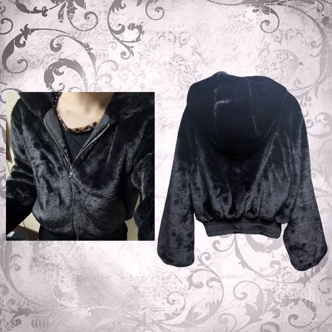 오네갸루 지뢰계 퍼후드집업 퍼자켓 상품이미지2