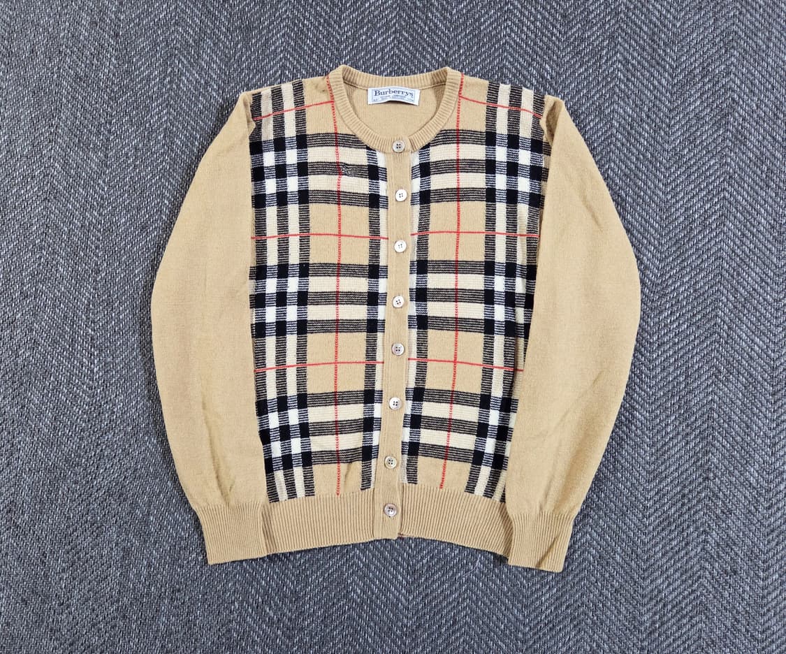 버버리 Burberrys 빈티지 노바 체크 램스울 가디건
 상품이미지1