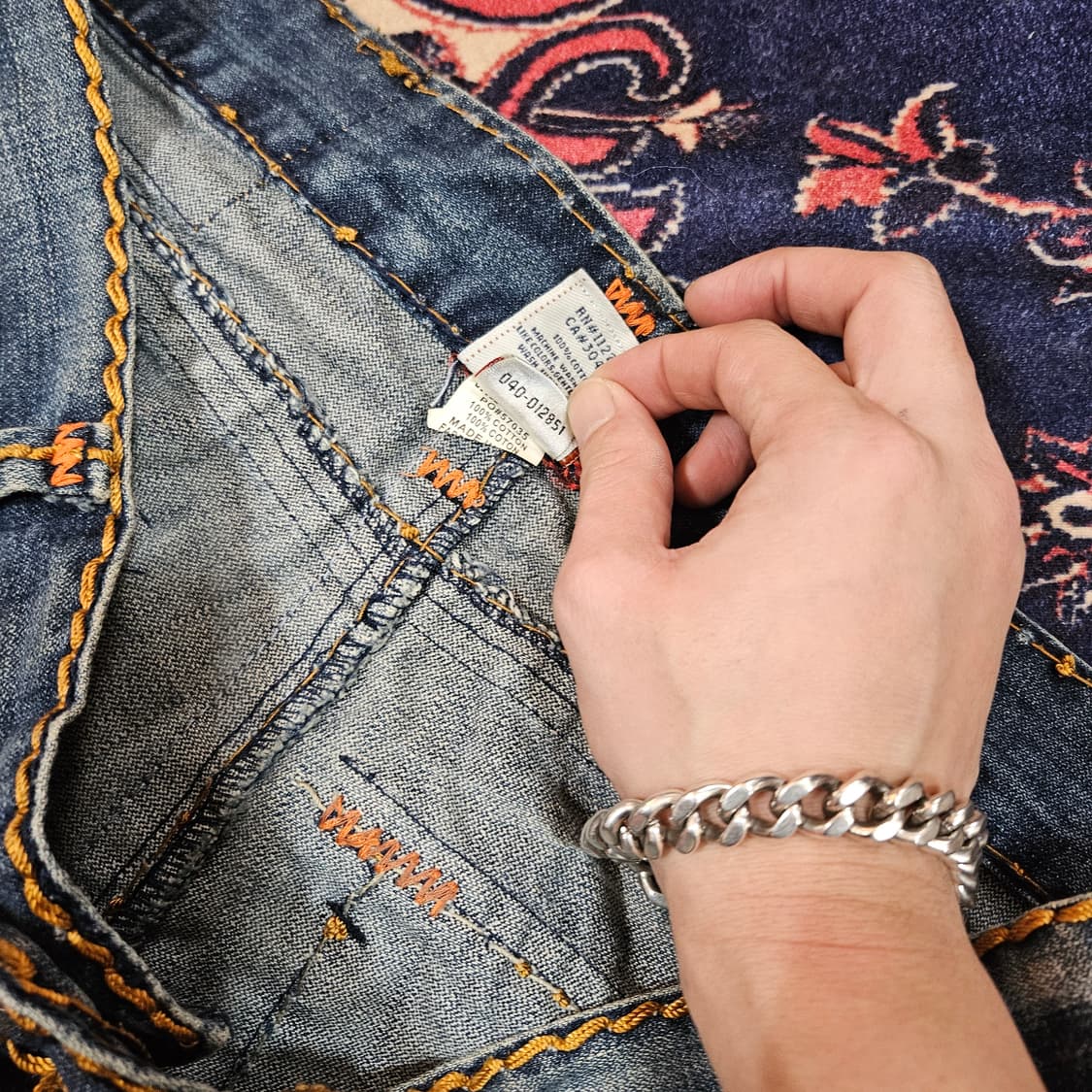 트루릴리젼 로건 슈퍼티 오랜지 스티치 데님팬츠  상품이미지9