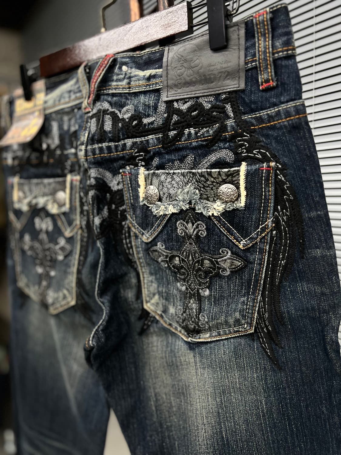 포켓 실버가죽자수  데님  상품이미지5