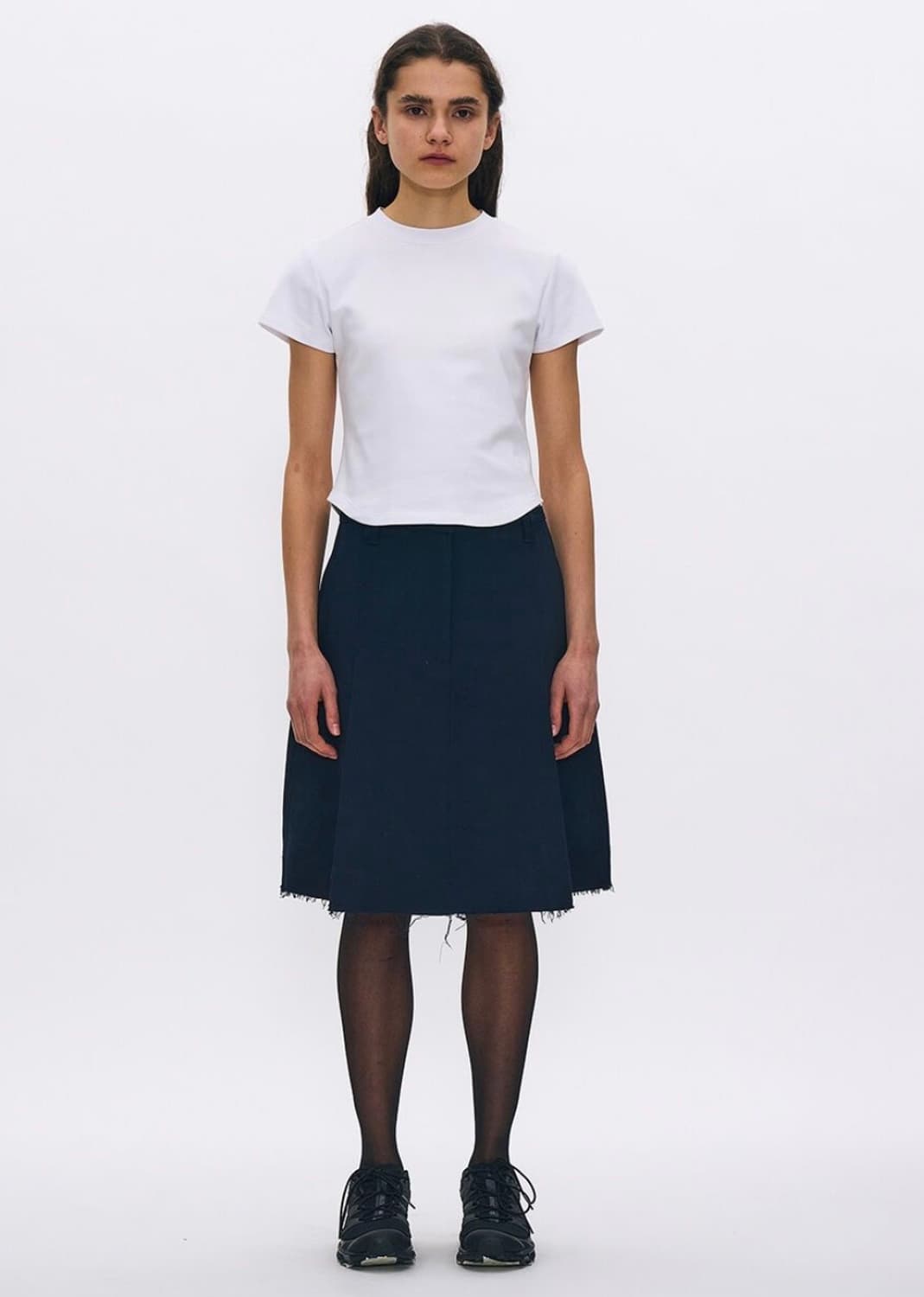 파르티멘토우먼 컷 미디 스커트 네이비M 상품이미지1