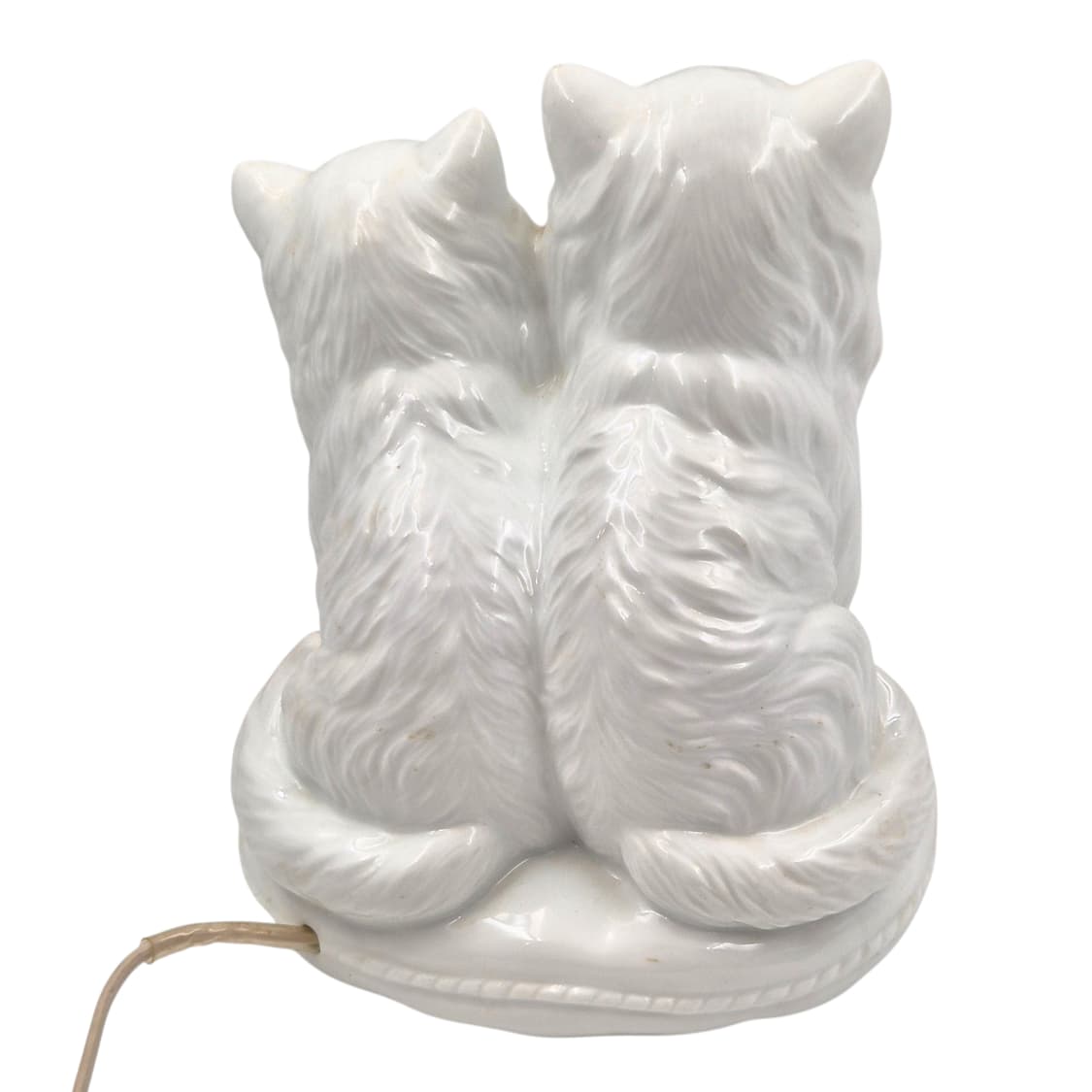 80s 이탈리아 드먼 포셀린 페르시안 고양이 램프 상품이미지6