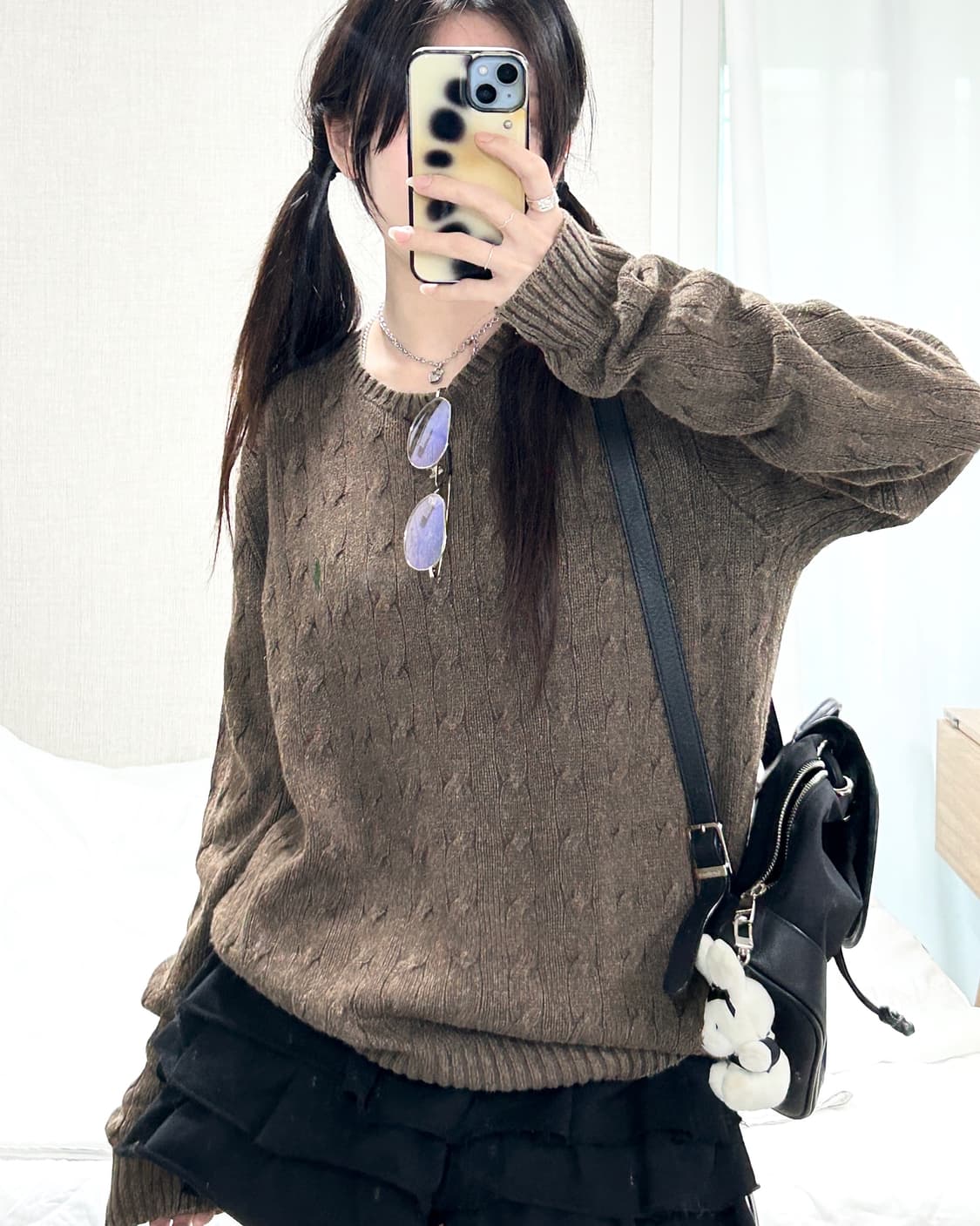 폴로 실크 브라운 케이블 니트 상품이미지5