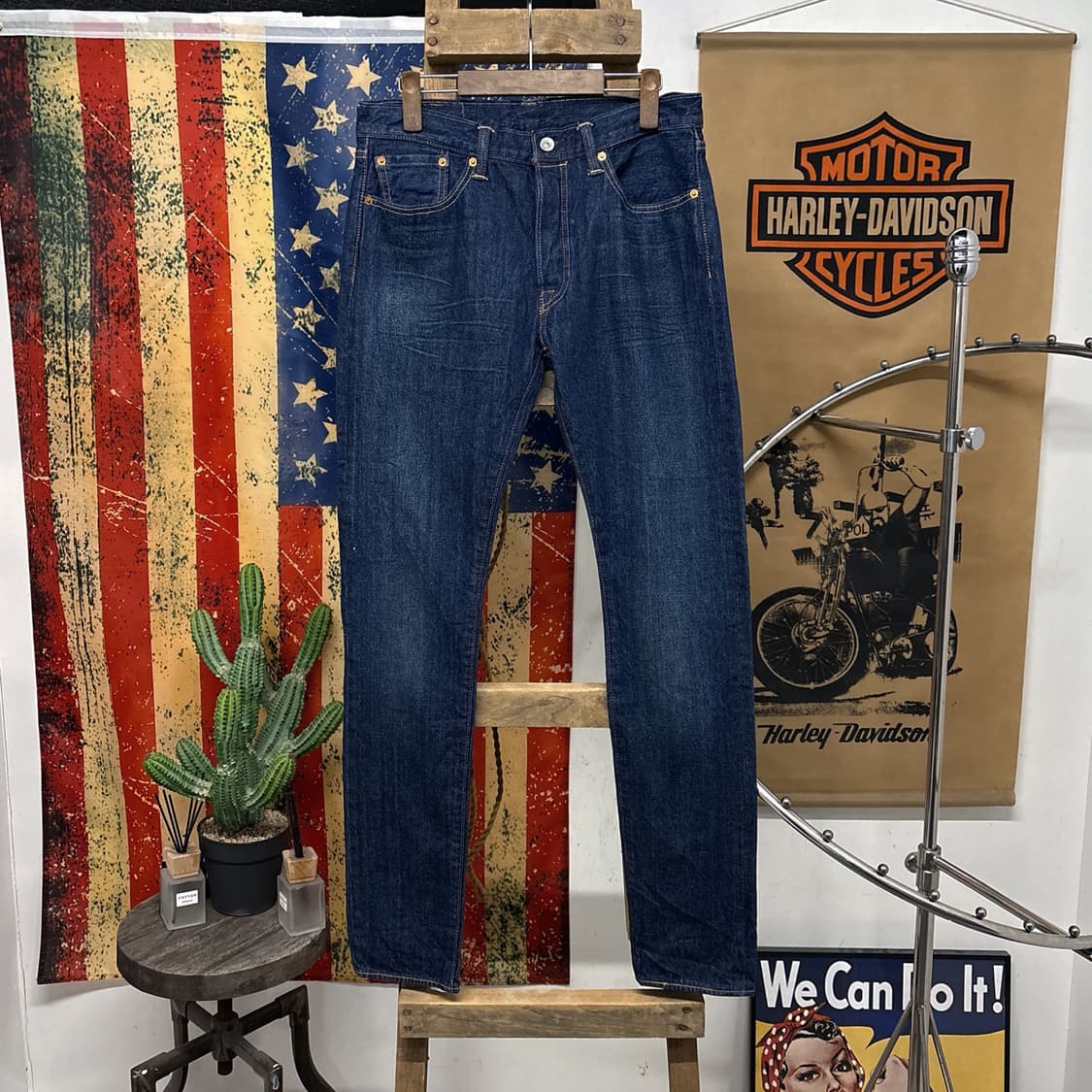 리바이스 501S 슬림핏 빈티지페이딩 데님팬츠 버튼플라이 N995   상품이미지1