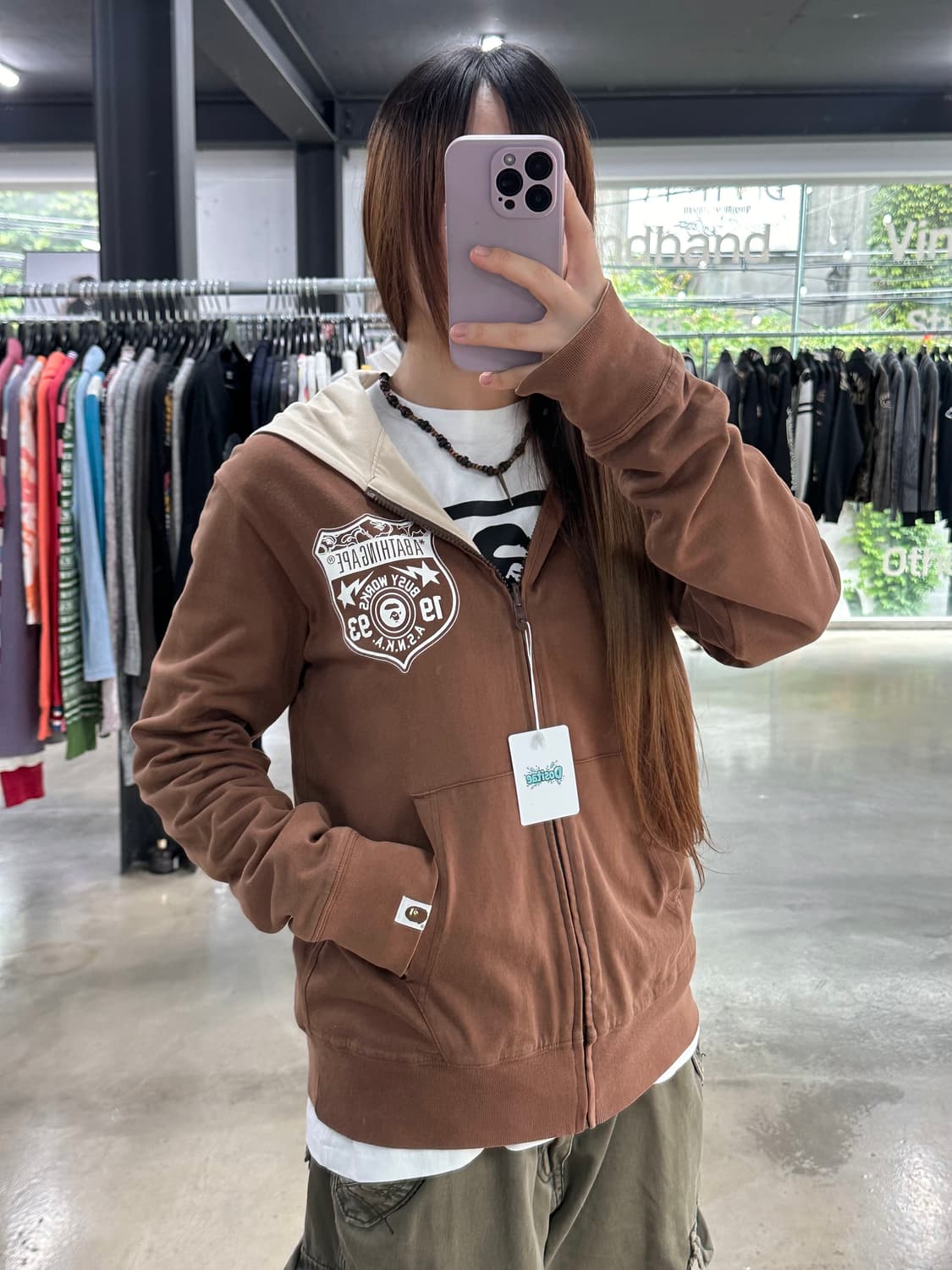 베이프 93스타 리버시블 초코바닐라 후드집업 상품이미지5