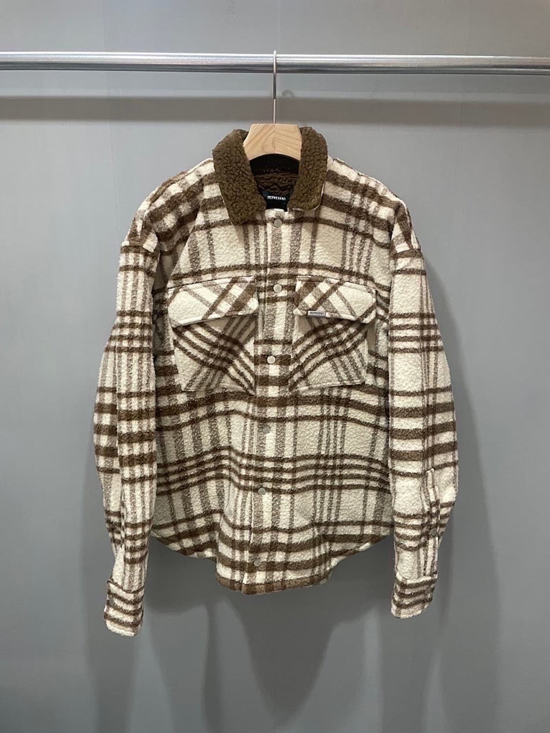 (정품/새상품) REPRESENT 리프레젠트 남성 체크 셔츠 자켓 상품이미지1
