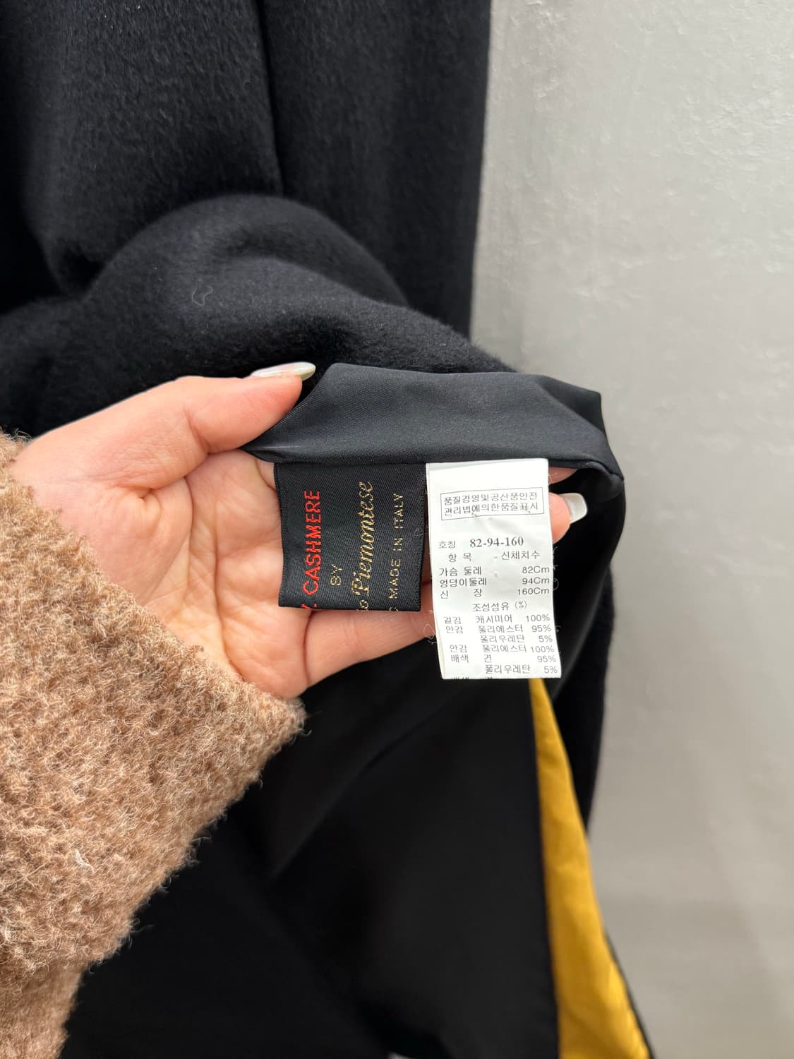 TIME 타임 캐시미어 100% 블랙 코트  상품이미지4