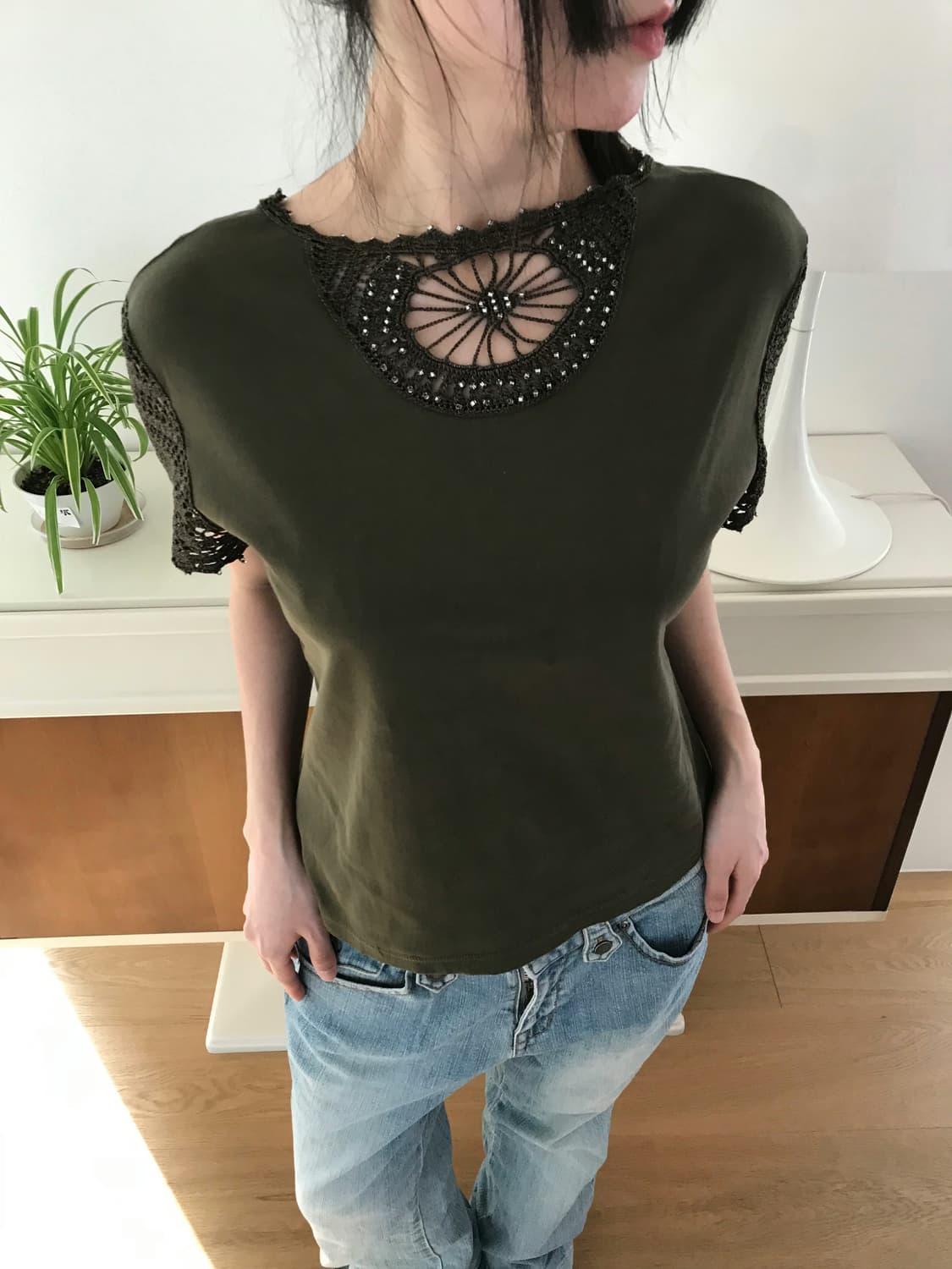 vintage crochet lace top 상품이미지7