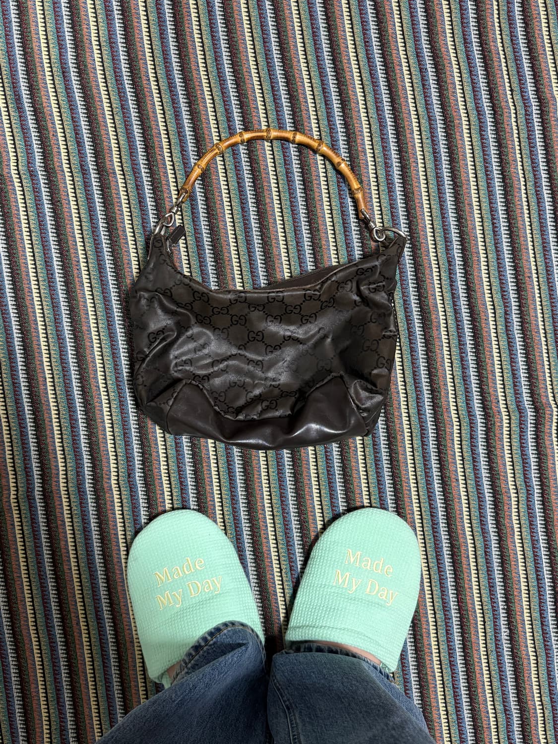 구찌 뱀부 모노그램 핸들 토트백 상품이미지1