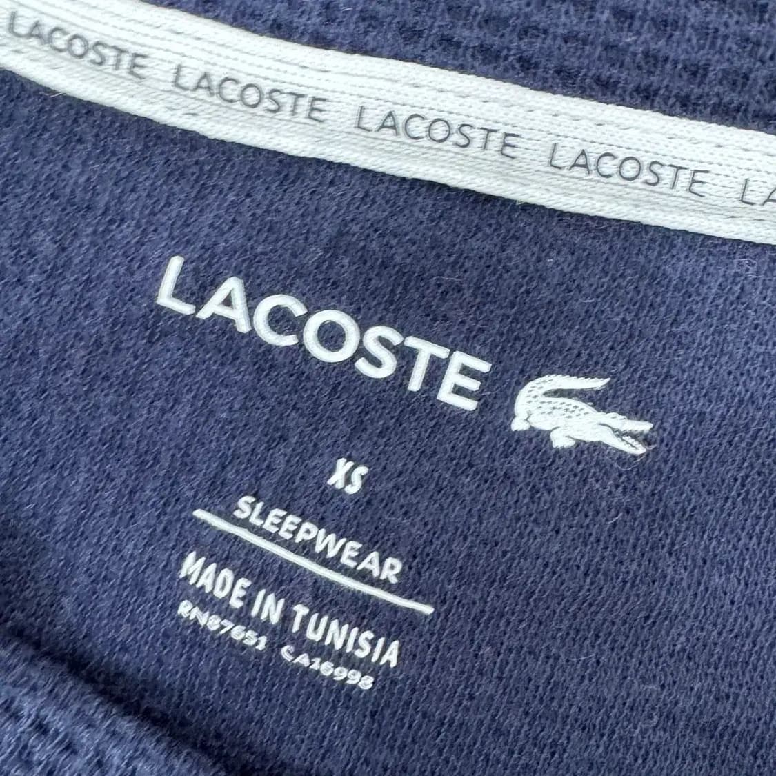 XS 라코스테 네이비 와플 쭉 긴팔 티셔츠  상품이미지4