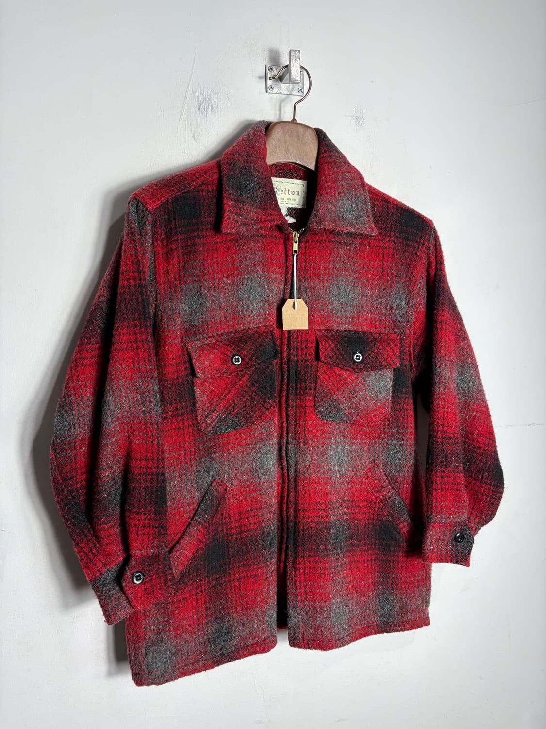 Melton usa 울 레드 체크 셔츠 자켓 상품이미지2