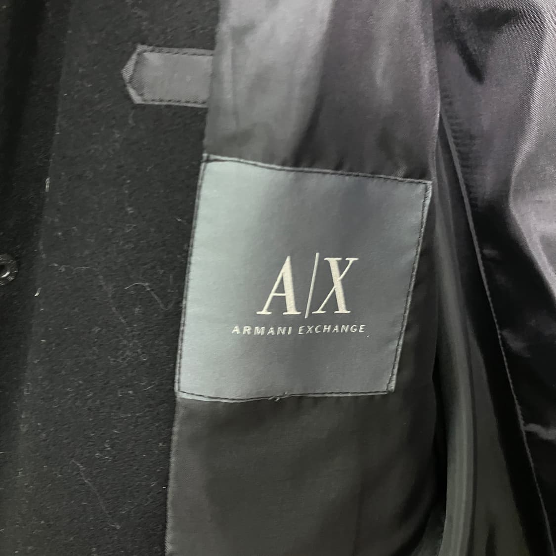 아르마니 익스체인지 블랙 히든 버튼 코트 S 상품이미지3