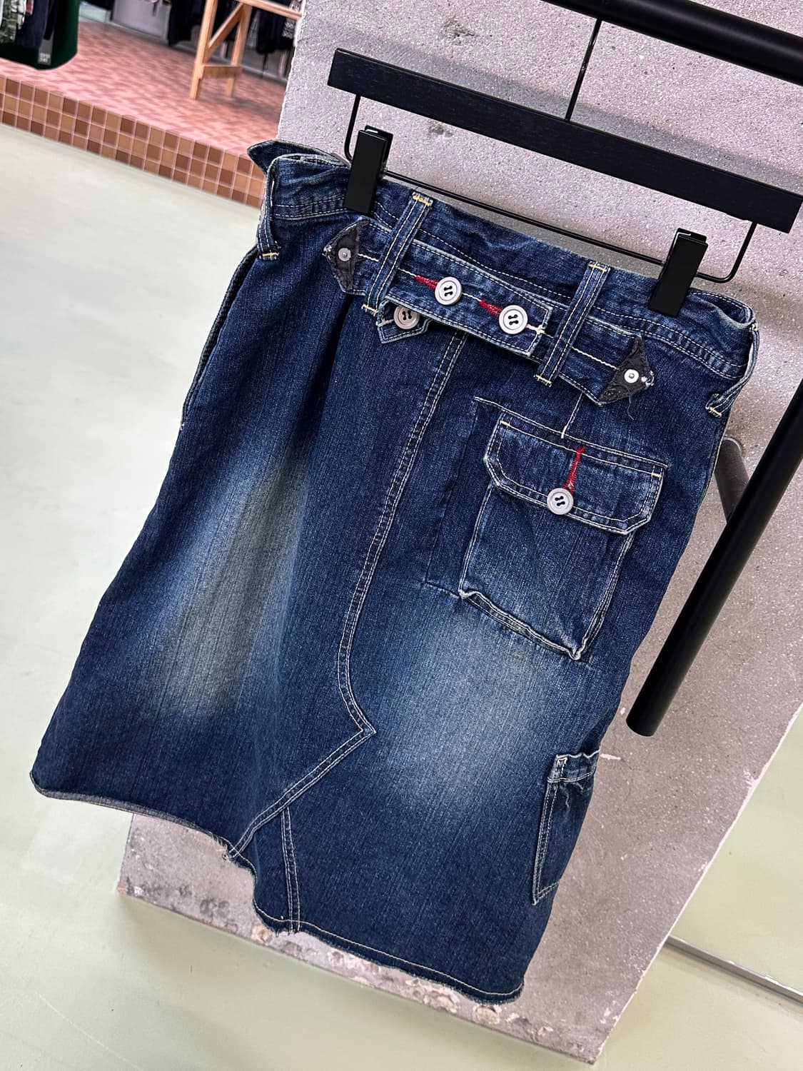 belted denim wrap skirt  상품이미지7