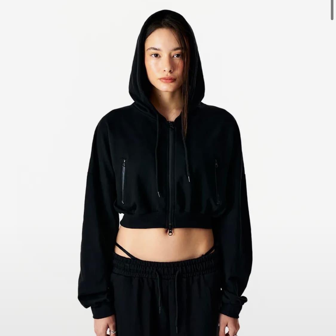 leey Chain Logo ZIP-UP Hoodie Black 상품이미지1