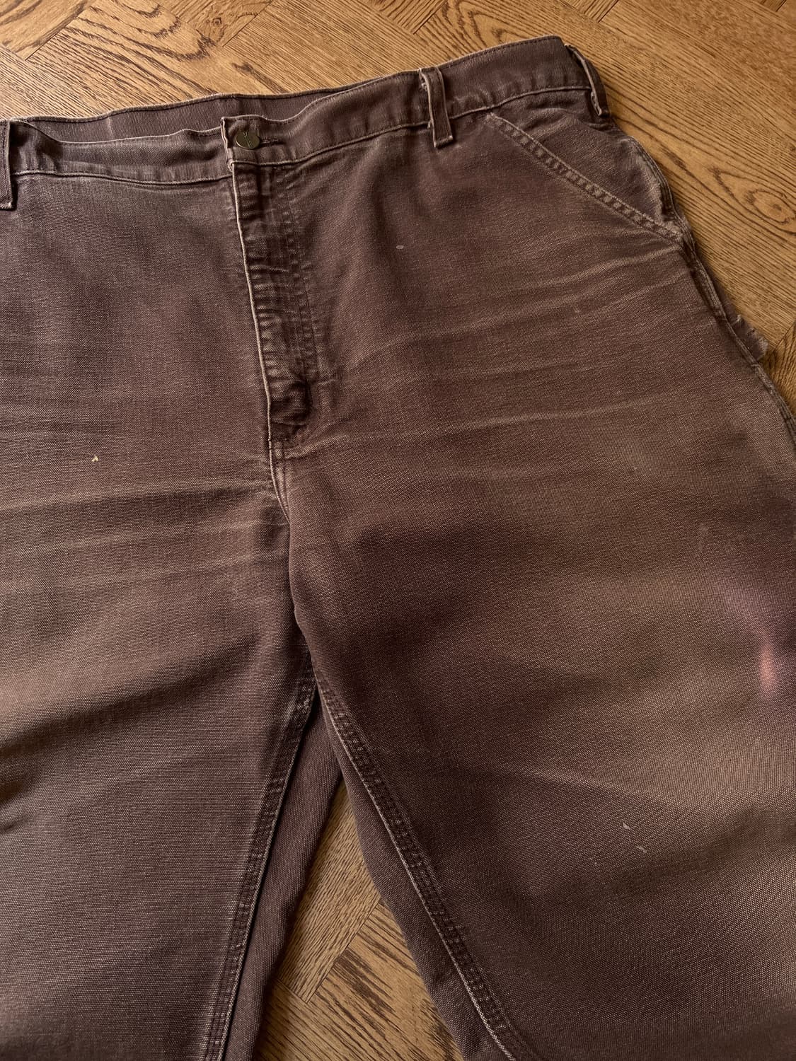 [42]칼하트 USA 하드 페이딩 다크브라운 싱글니 워크 팬츠 상품이미지2