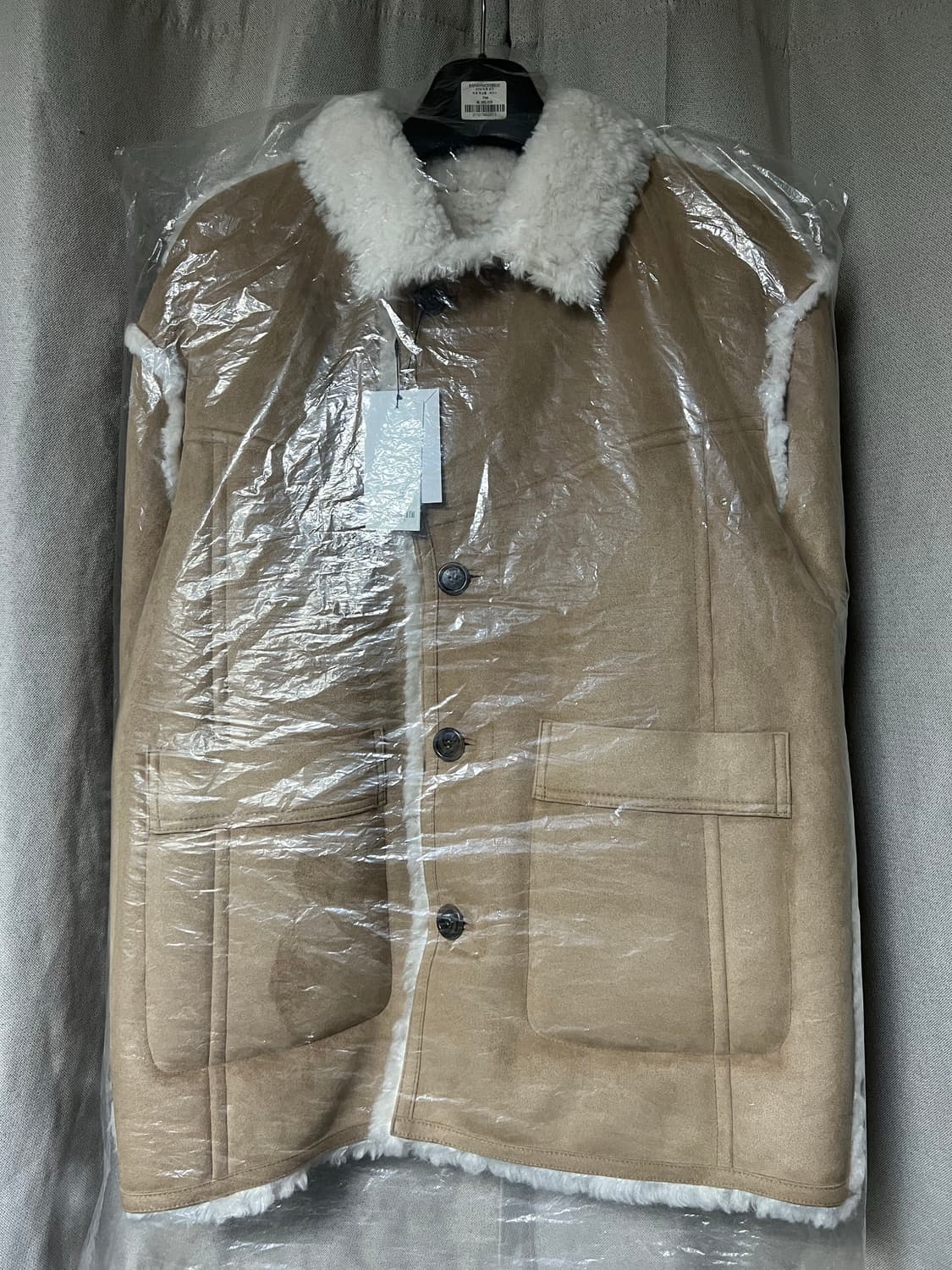 새상품/구할수없는/약40%저렴)리버시블하프무스탕-베이지/인스턴트펑크 상품이미지7