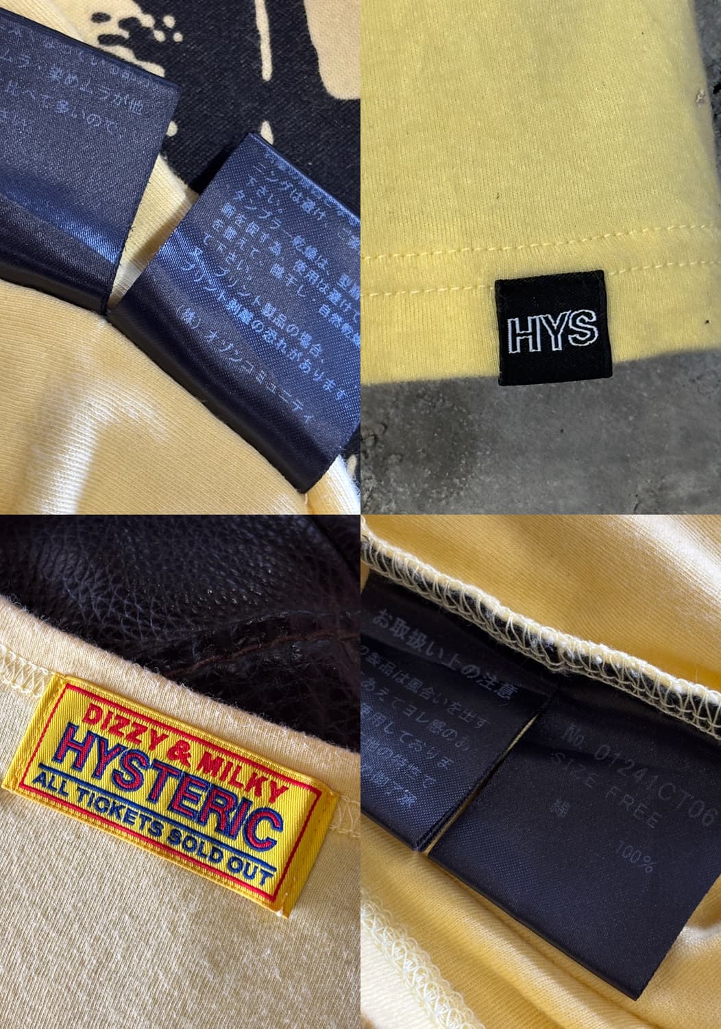 정품 Hysteric Glamour 그래픽 티셔츠 / Yellow 상품이미지4