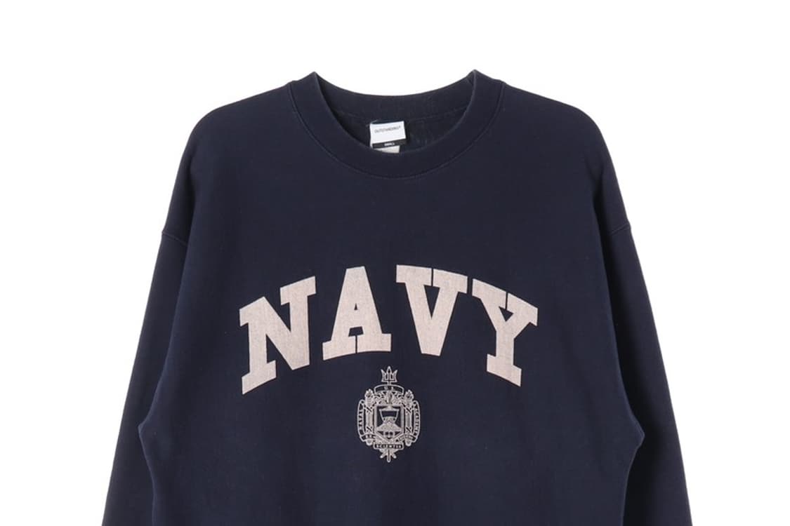 아웃스탠딩 네이비 아치 로고 맨투맨 S 상품이미지3