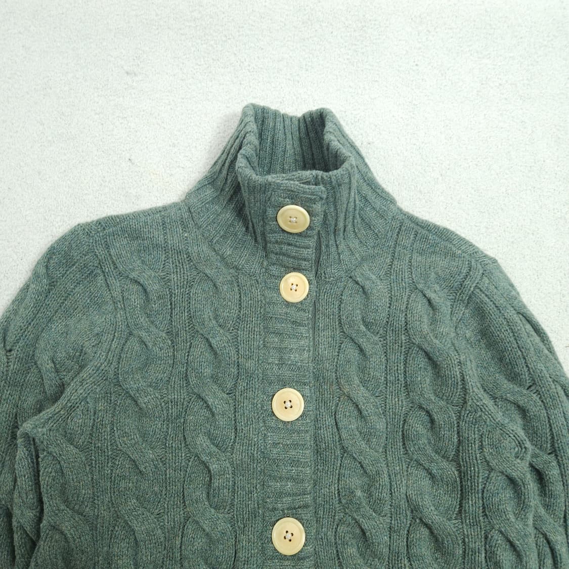 폴로진스 램스울 하이넥 케이블 가디건 XS 상품이미지3