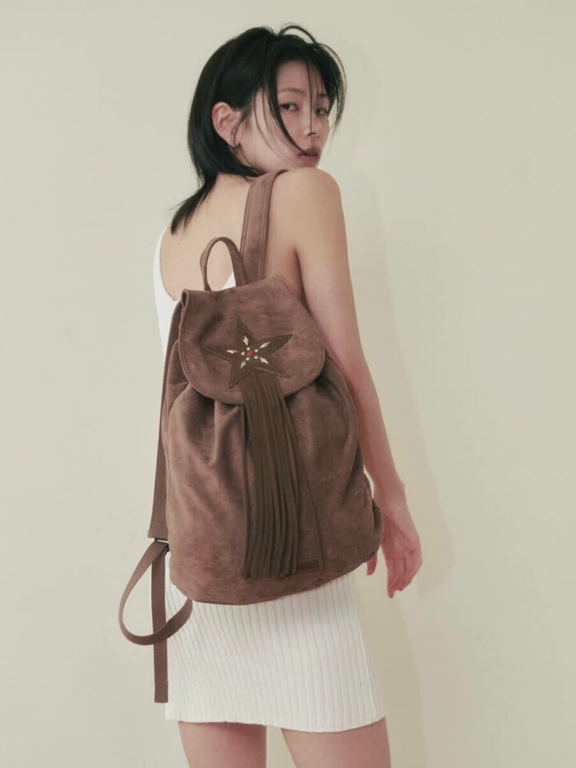 플리즈프로젝트 웨스턴 스웨이드 백팩 브라운 상품이미지3