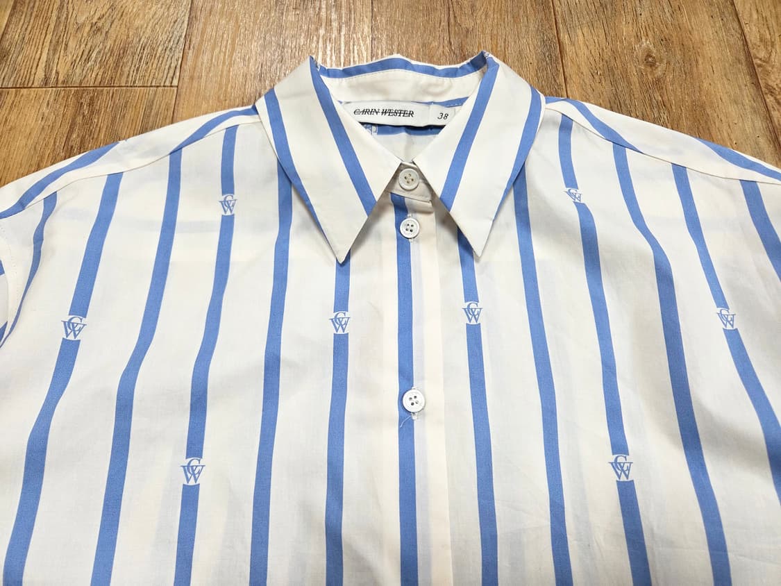 카린웨스터(CARIN WESTER) 오버사이즈 스트라이프셔츠 66-77 상품이미지2