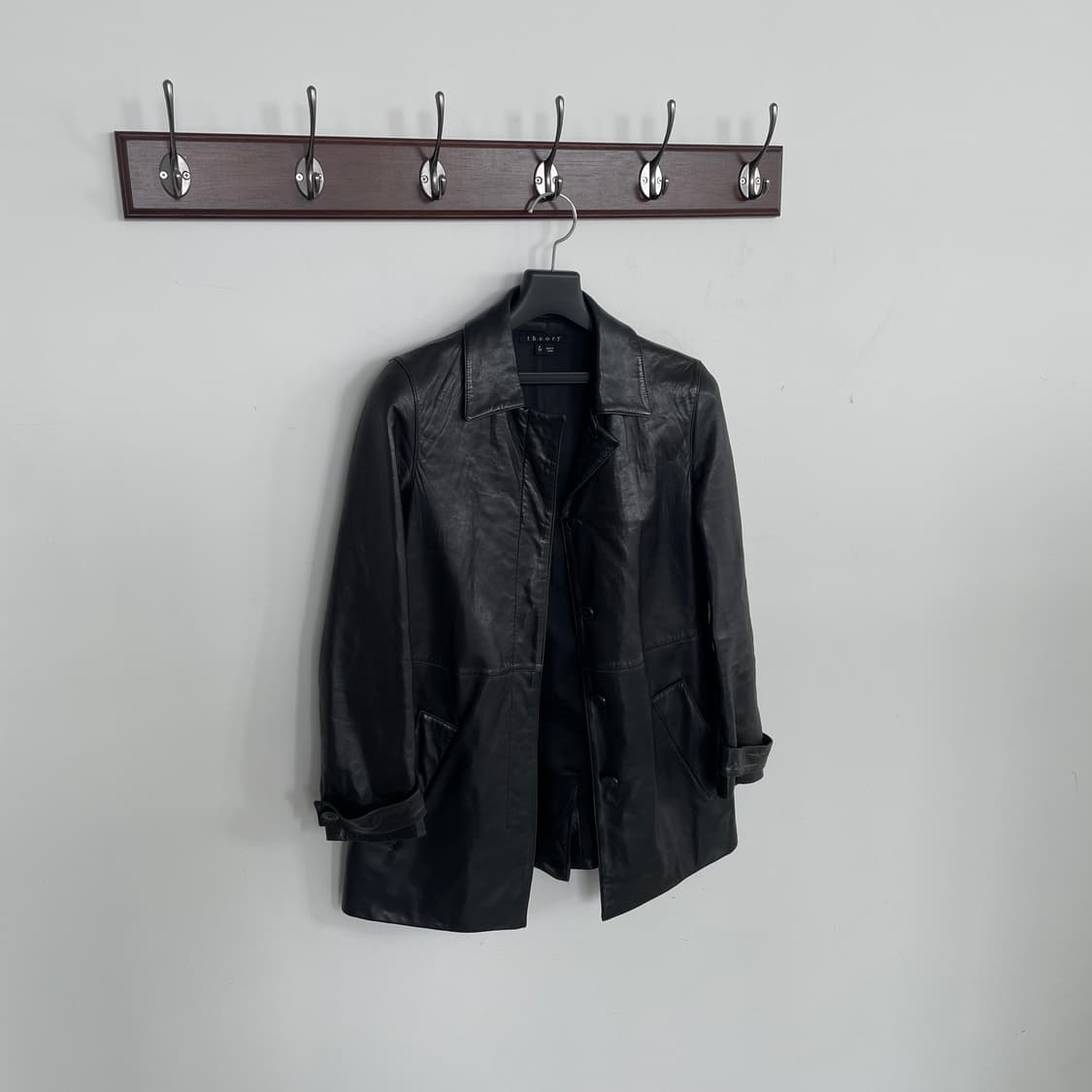 띠어리 블랙 가죽 자켓 카 코트 자켓 상품이미지2