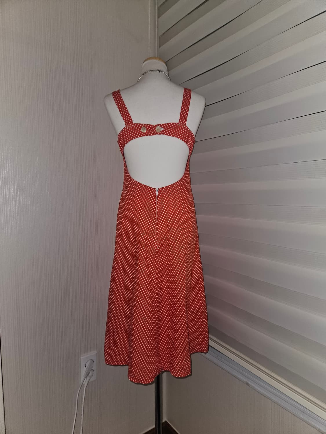 빈티지 레드오렌지 바캉스 원피스 상품이미지2