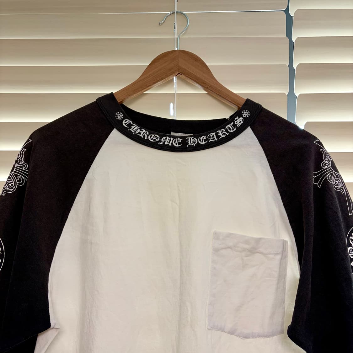 레어) 90s 올드 크롬하츠 베이스볼 멀티로고 7부 래글런 티셔츠 L 상품이미지2