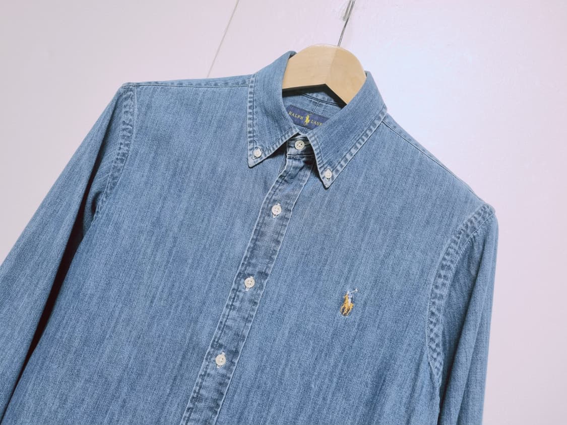남성 폴로 멀티포니 긴팔 데님 청 셔츠 남방 상품이미지1