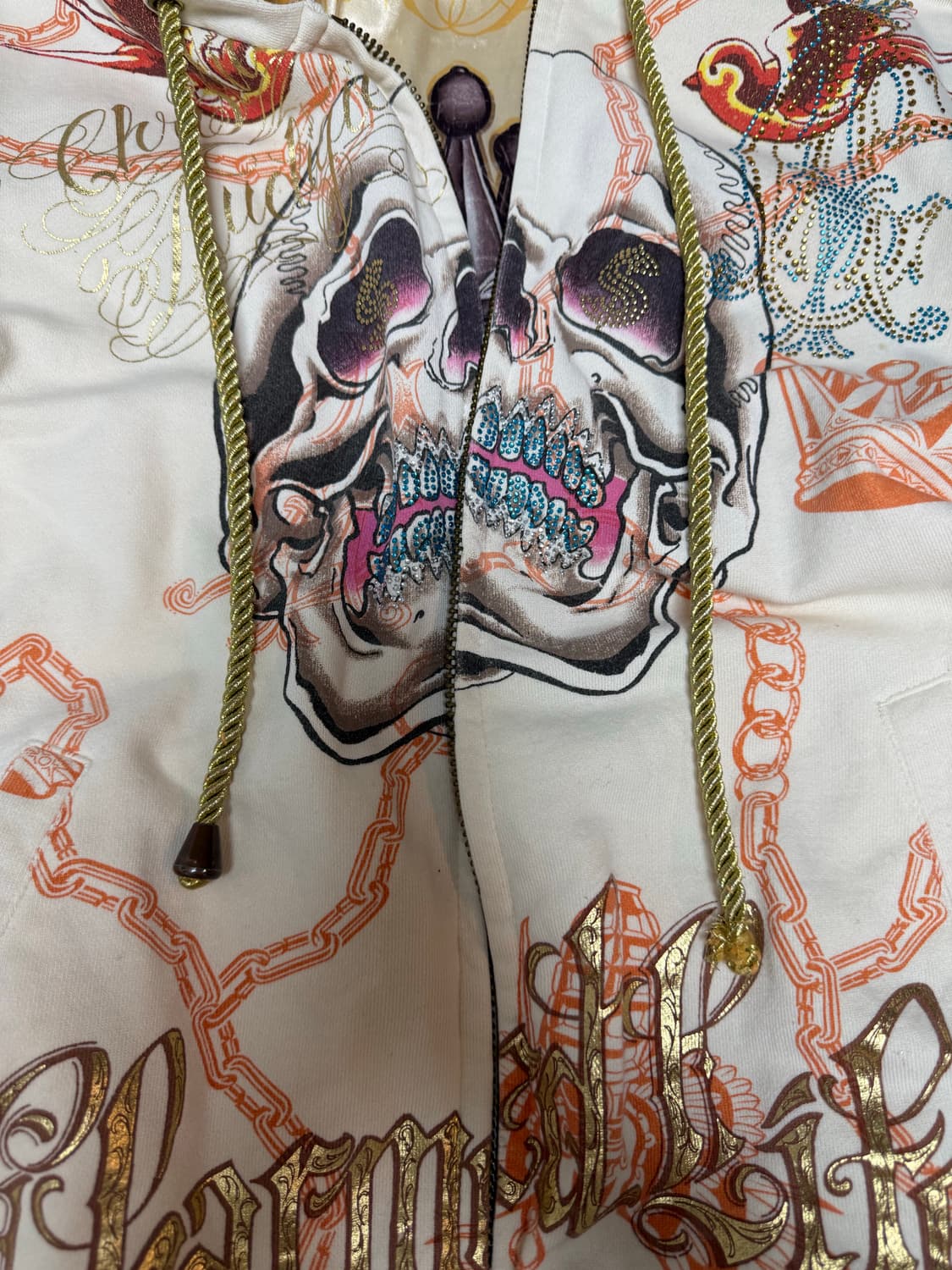 크리스찬 오디저 스컬 큐빅화이트 후드집업 상품이미지8