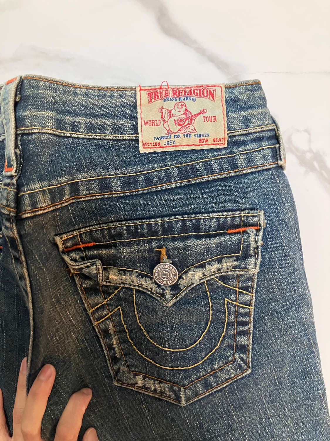 Joey 조이 플랩포켓 로우라이즈 미디움 워시 부츠컷 트루릴리젼 상품이미지5