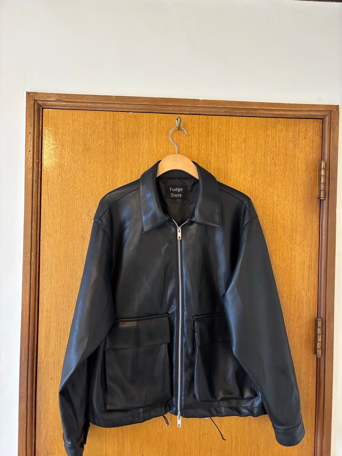Fudge Store 블랙 레더 자켓 상품이미지2