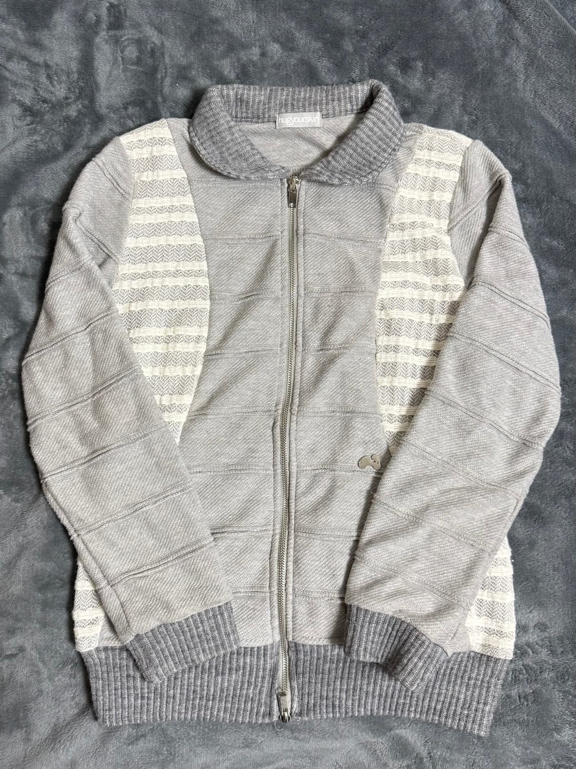 허그유어스킨 플랩 니트집업 그레이 상품이미지1