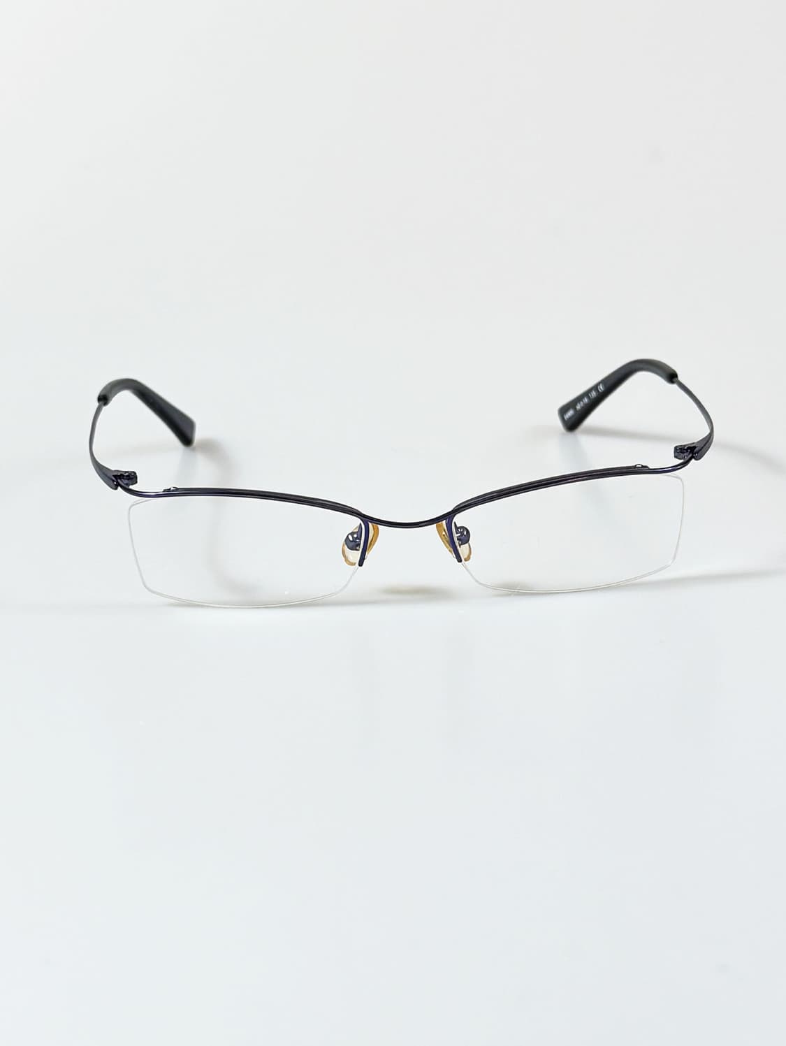 퍼플 메탈 반무테 스퀘어 프레임 빈티지 안경 상품이미지2