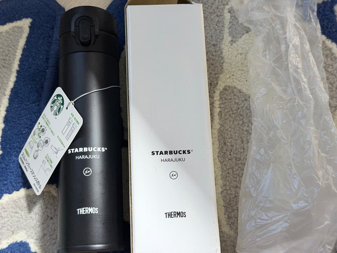 프라그먼트 스타벅스 하라주쿠 보온병 블랙 새상품 상품이미지1