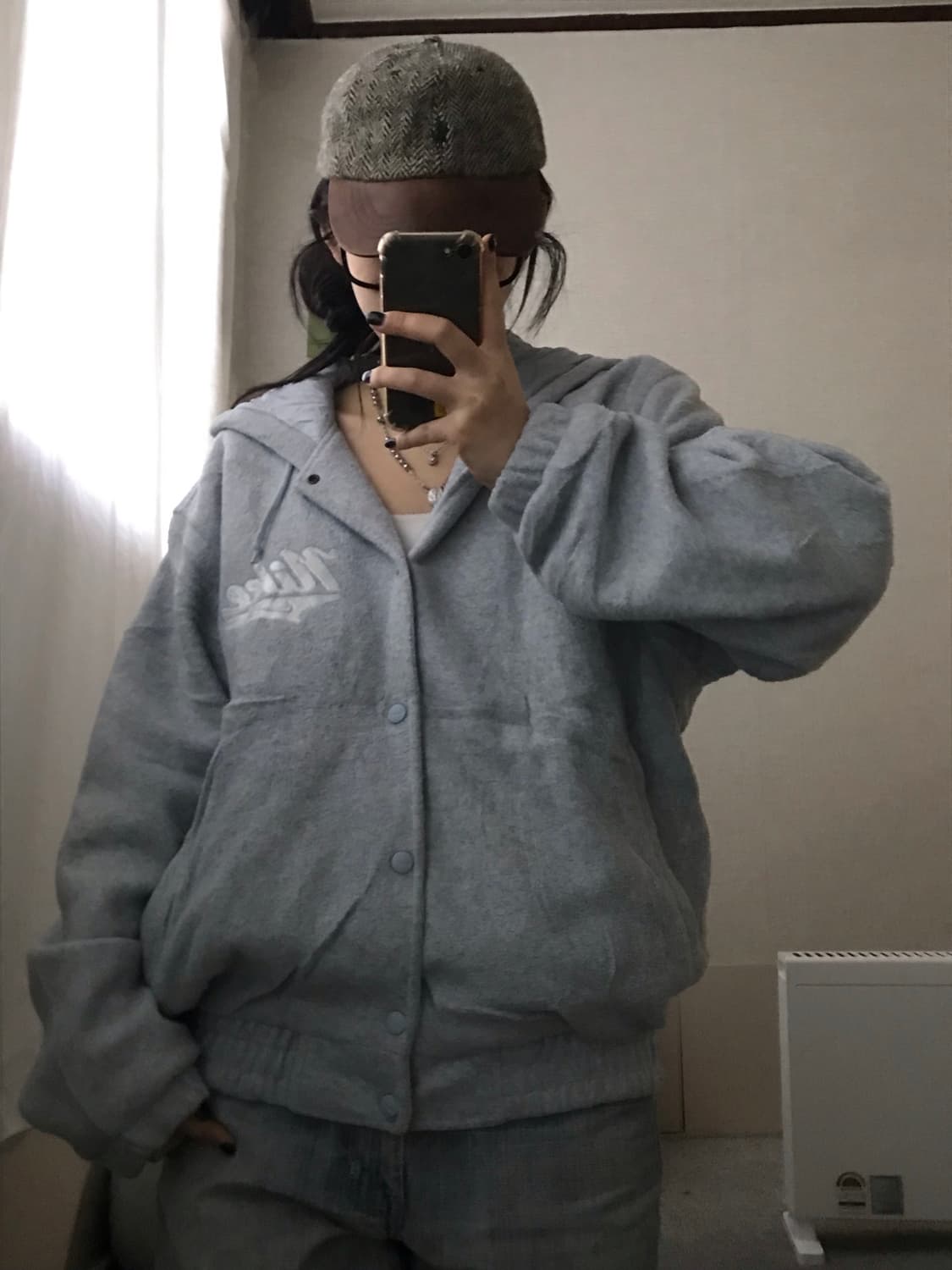 나이키 00s 연하늘 빅로고 누빔자켓 상품이미지6