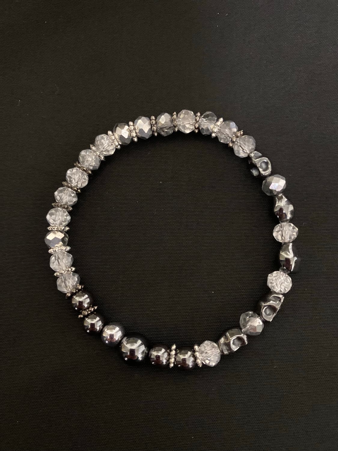 스컬 크리스탈 원석 팔찌 상품이미지1