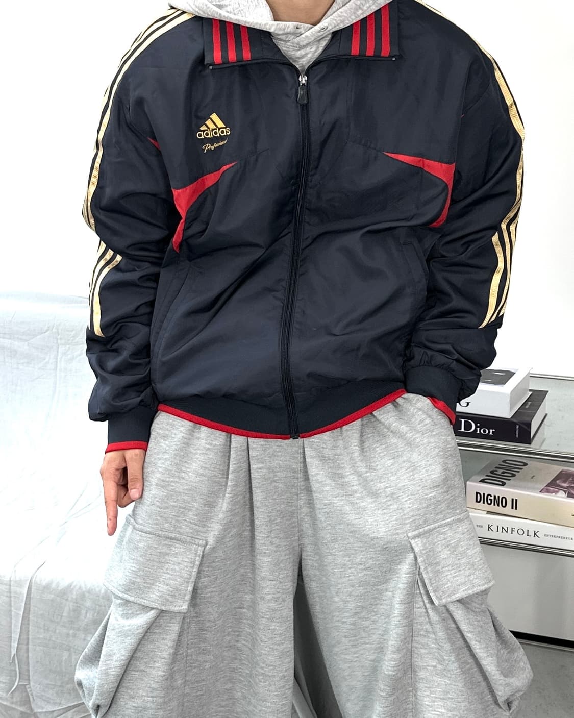 아디다스 올드스쿨 프로페셔널 골드 트랙탑 바람막이 XL 상품이미지2