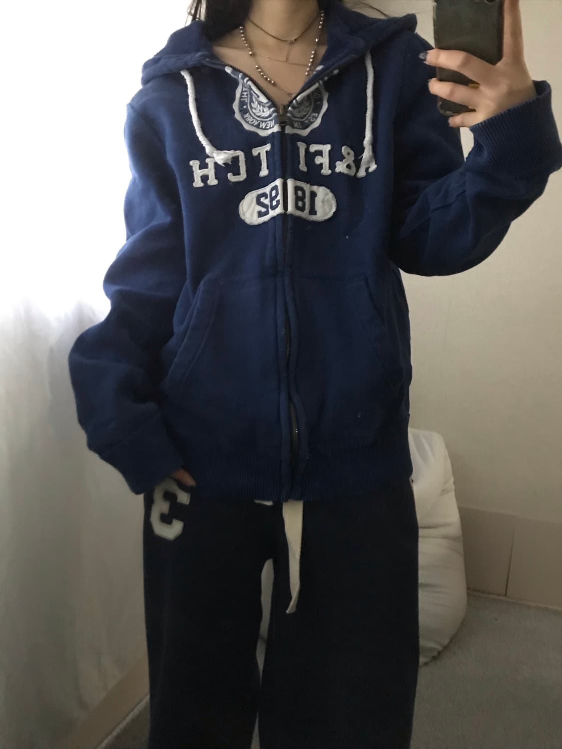 아베크롬비 블루 오버핏 후드집업 상품이미지4