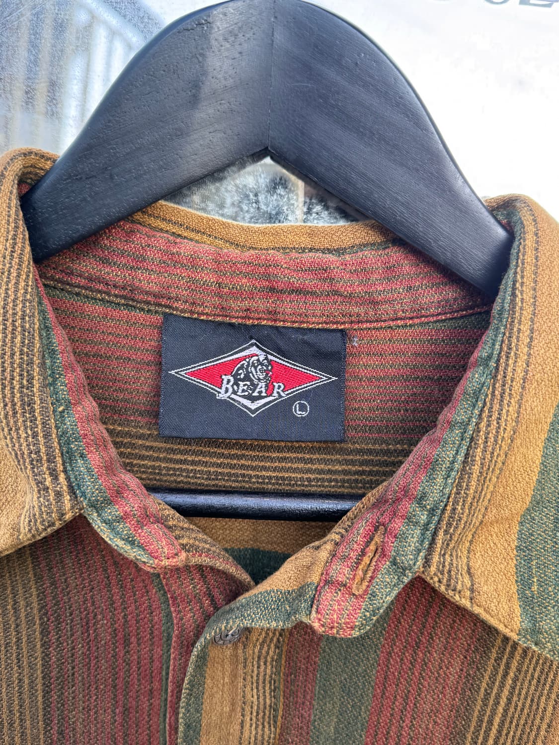 Bear 스트라이프 패턴 풀오버 셔츠 상품이미지3