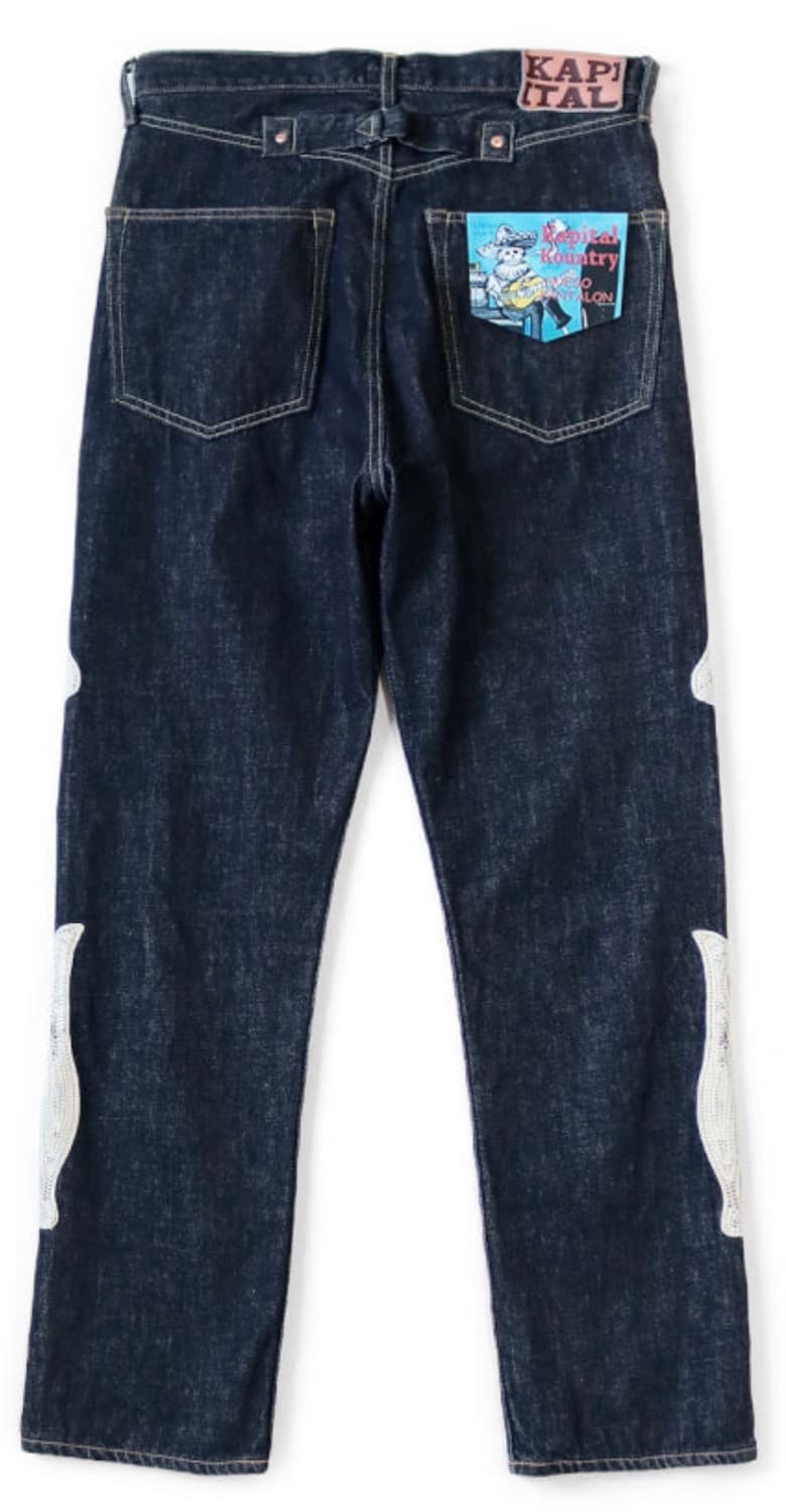 (구매) KAPITAL 12.5oz Denim 캐피탈 본 자수 데님 팬츠 상품이미지2