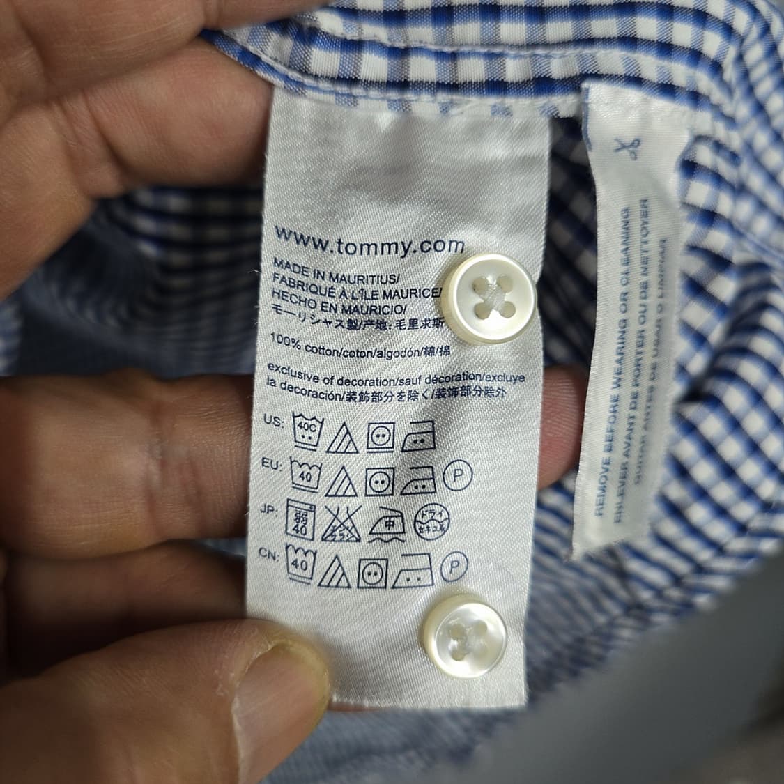 타미힐피거 80수 2PLY 체크 셔츠 L (100-105) 상품이미지6