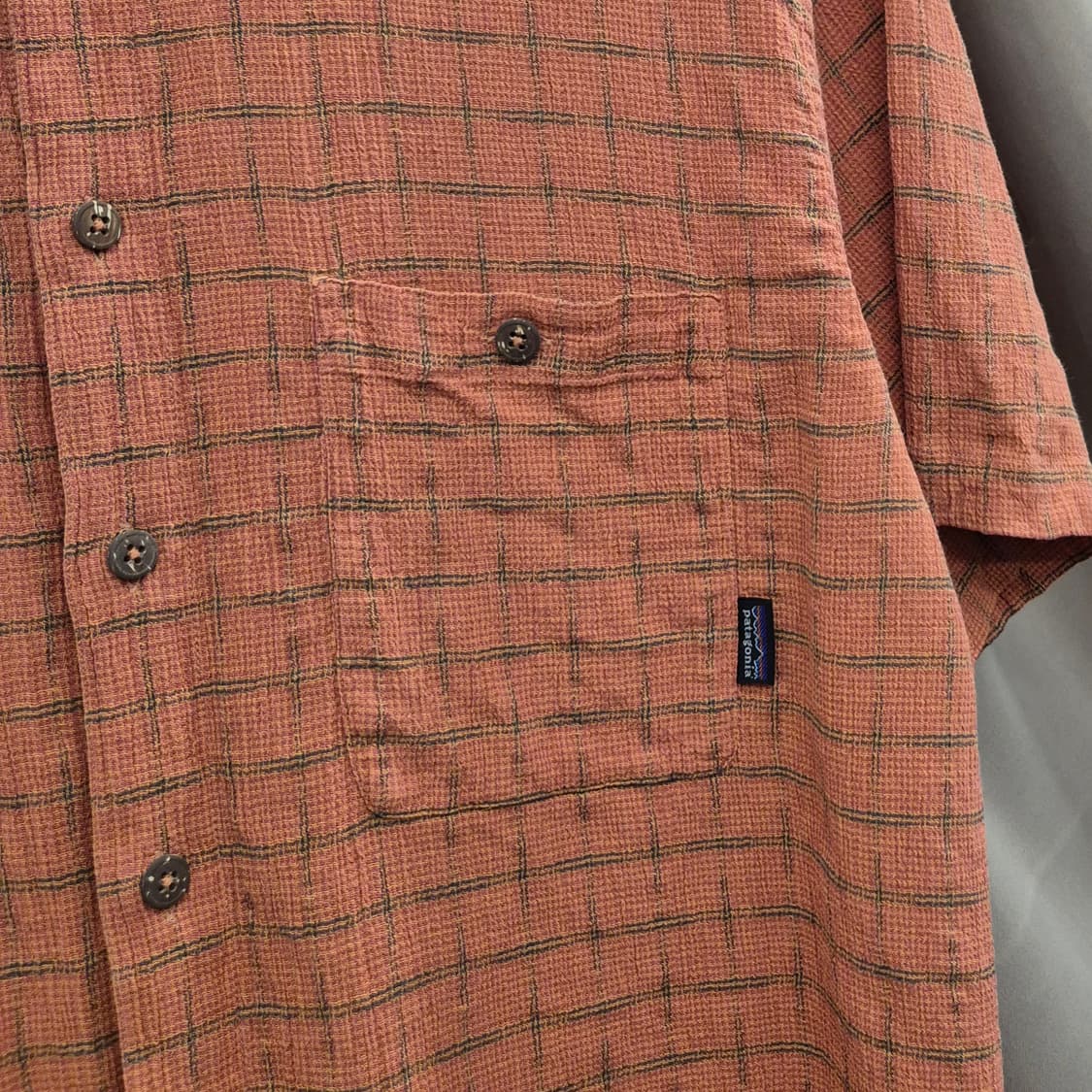 파타고니아 오가닉 코튼 체크 반팔 M 상품이미지3