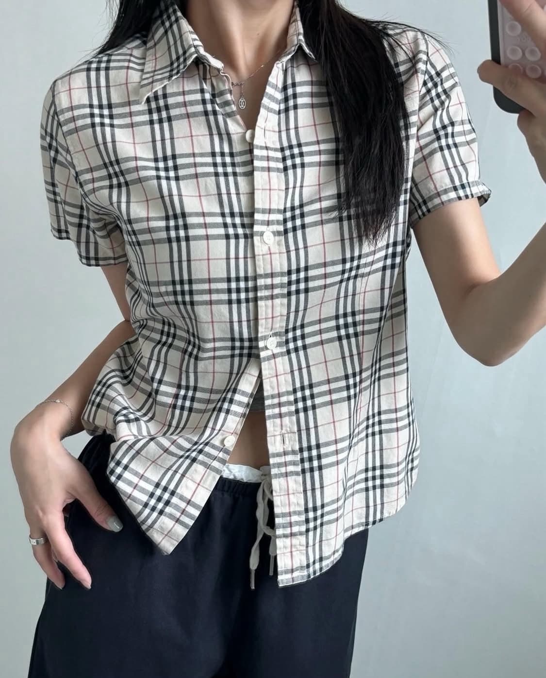 Burberry 버버리 우먼 노바체크 반팔 셔츠 상품이미지1