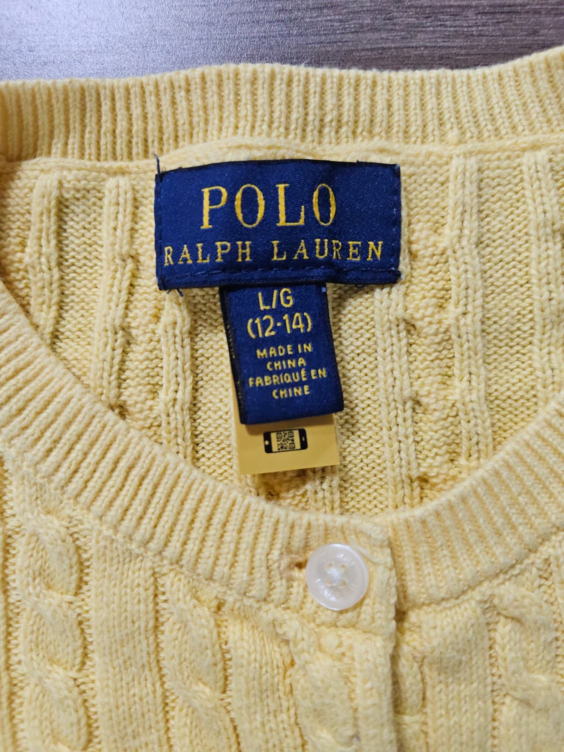 폴로 랄프로렌 옐로우 꽈배기 가디건 상품이미지3