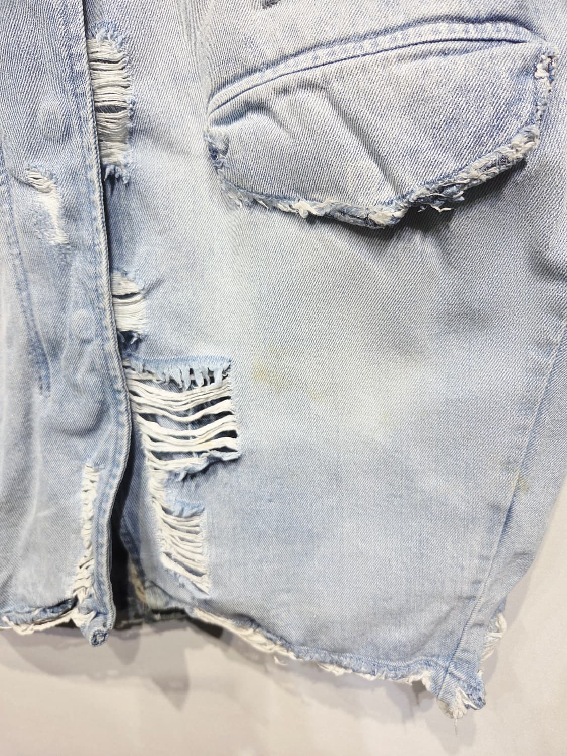 LAP 데님 반팔 야상 자켓 데미지 스타일_FREE 상품이미지5