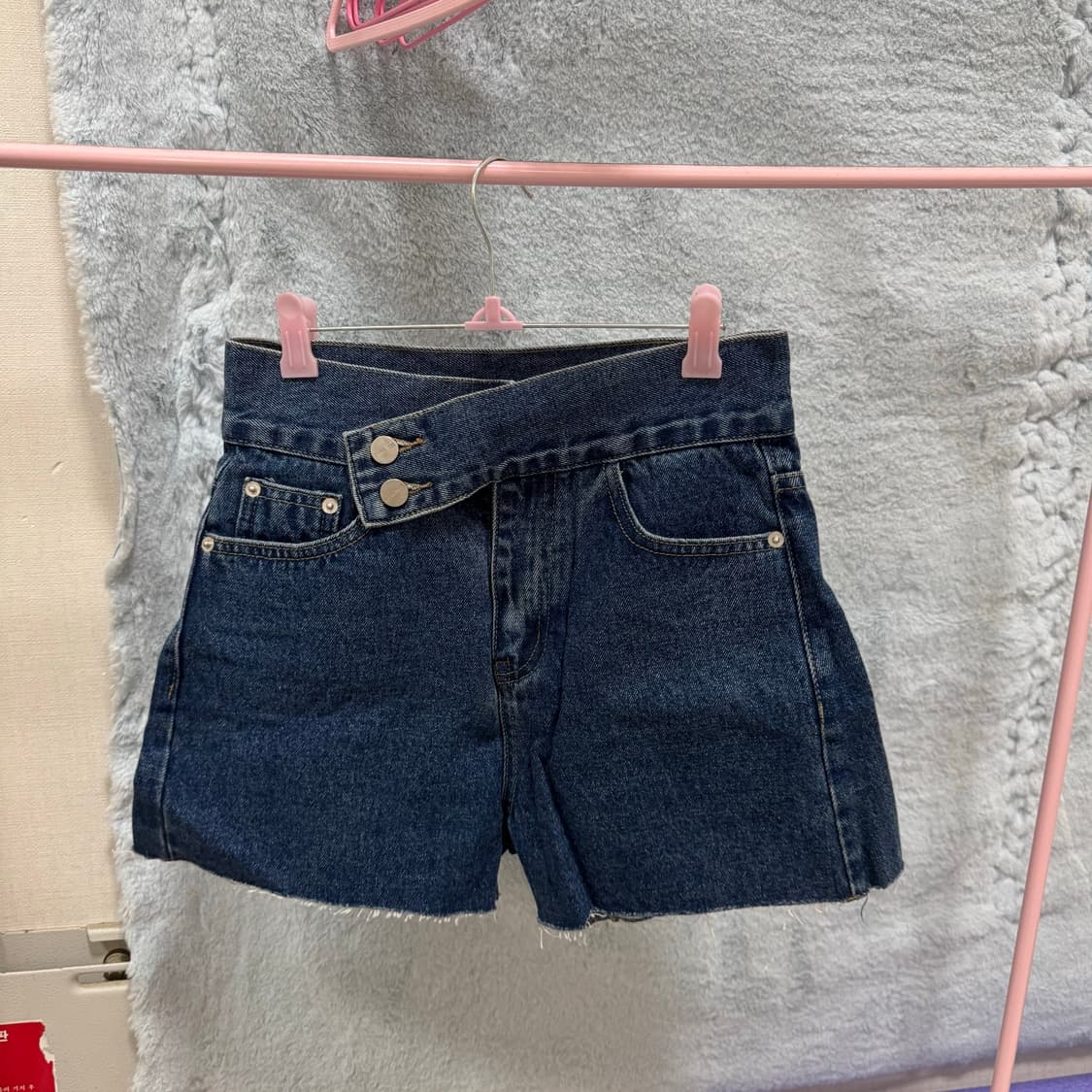 (새상품/s,m)하이웨스트 데님 반바지 상품이미지2